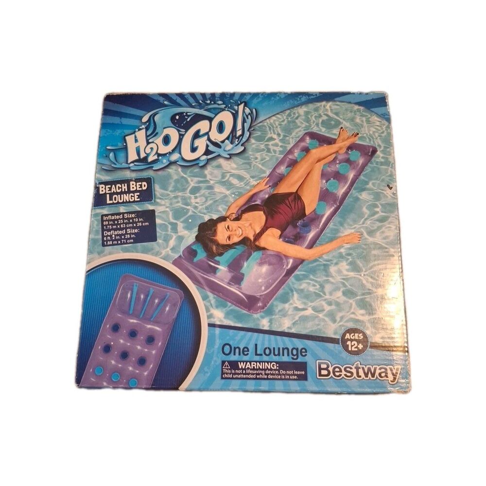 Bestway H2O Go Beach Bed Lounge swimming pool float 68.8" x 24.8" NEW